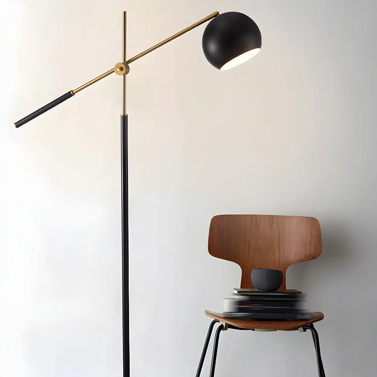 Adjustable Arm Modern Yellow Globe Metal Floor Lamp Image - 13