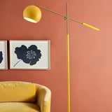 Adjustable Arm Modern Yellow Globe Metal Floor Lamp Image - 15