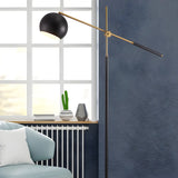 Adjustable Arm Modern Yellow Globe Metal Floor Lamp Image - 3