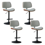 Adjustable Armless Bucket Leather Swivel Bar Stool Image - 12