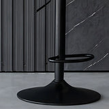 Adjustable Armless Bucket Leather Swivel Bar Stool Image - 13