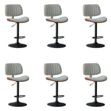 Adjustable Armless Bucket Leather Swivel Bar Stool Image - 14