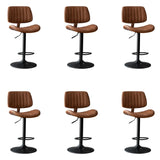 Adjustable Armless Bucket Leather Swivel Bar Stool Image - 19