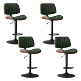 Adjustable Armless Bucket Leather Swivel Bar Stool Image - 22