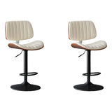 Adjustable Armless Bucket Leather Swivel Bar Stool Image - 25