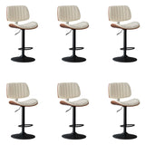 Adjustable Armless Bucket Leather Swivel Bar Stool Image - 27