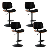 Adjustable Armless Bucket Leather Swivel Bar Stool Image - 4