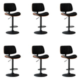 Adjustable Armless Bucket Leather Swivel Bar Stool Image - 5