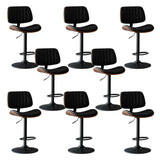 Adjustable Armless Bucket Leather Swivel Bar Stool Image - 8