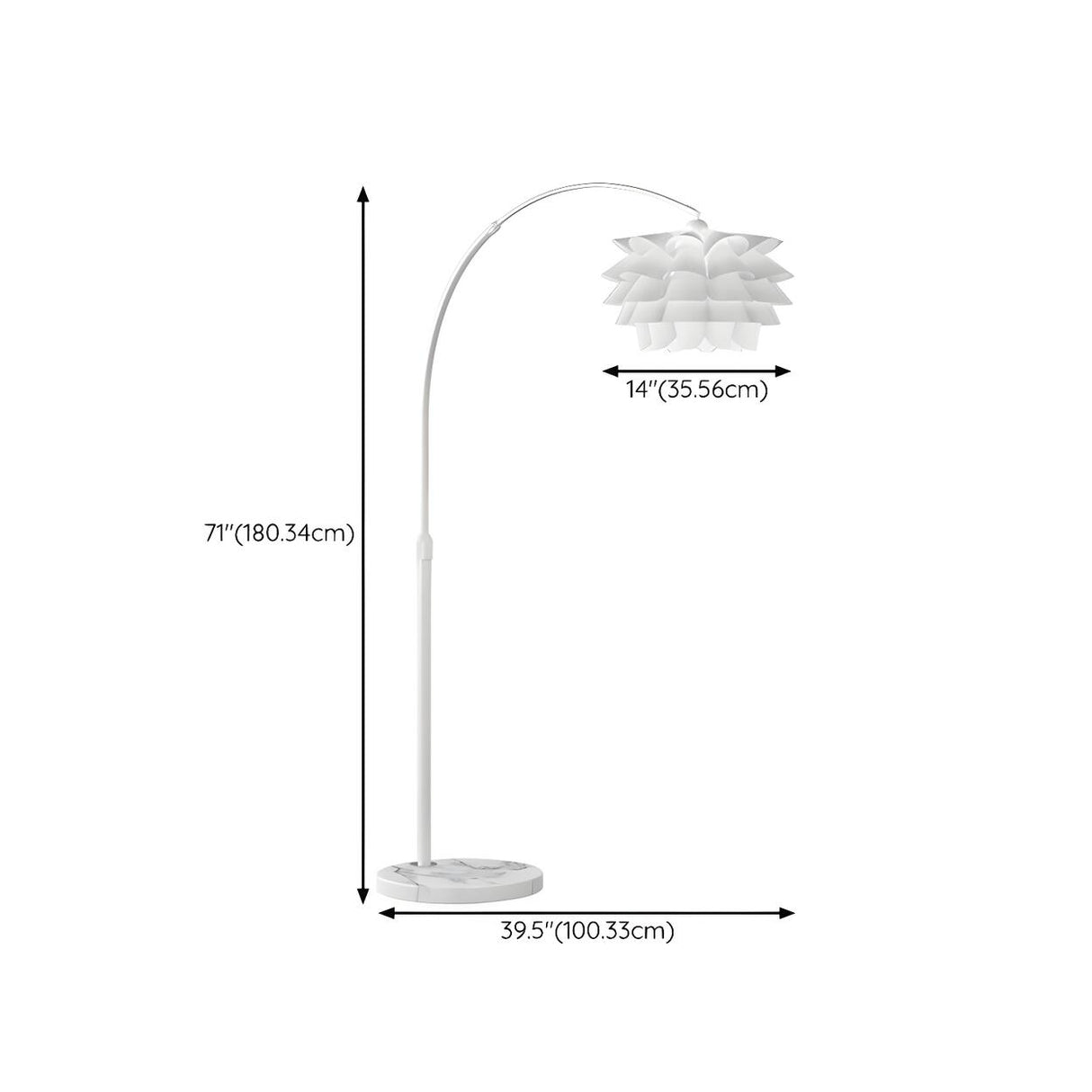 Adjustable Artistic White Tiered and Arc Floor Lamp 