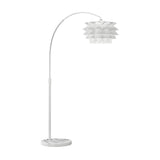 Adjustable Artistic White Tiered and Arc Floor Lamp Image - 5