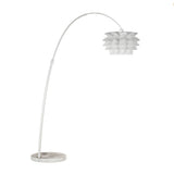 Adjustable Artistic White Tiered and Arc Floor Lamp Image - 6