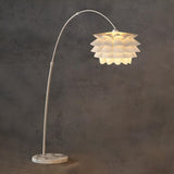 Adjustable Artistic White Tiered and Arc Floor Lamp Image - 8