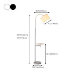 Adjustable Barrel Bedside Floor Lamp with Storage #size