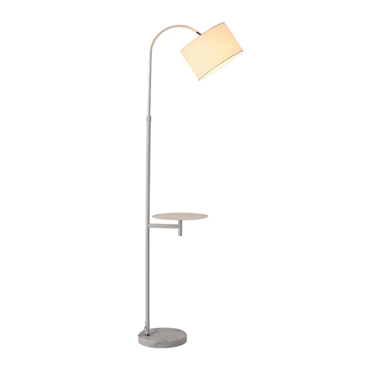 Adjustable Barrel Bedside Floor Lamp with Storage Image - 5