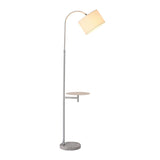 Adjustable Barrel Bedside Floor Lamp with Storage Image - 5