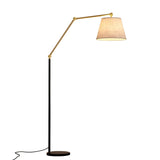 Adjustable Barrel Modern Black and Gold Floor Lamp Image - 10