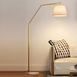 Adjustable Barrel Modern Black and Gold Floor Lamp Image - 11