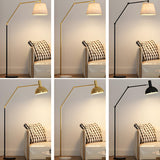 Adjustable Barrel Modern Black and Gold Floor Lamp Image - 16