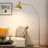 Adjustable Barrel Modern Black and Gold Floor Lamp Image - 17