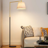 Adjustable Barrel Modern Black and Gold Floor Lamp Image - 19