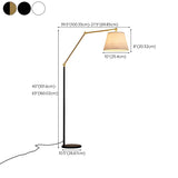 Adjustable Barrel Modern Black and Gold Floor Lamp #size