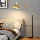 Adjustable Barrel Modern Black and Gold Floor Lamp Image - 4