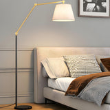 Adjustable Barrel Modern Black and Gold Floor Lamp Image - 7