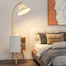 Adjustable Beige Cone Bedside Floor Lamp with Storage Image - 4