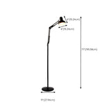 Adjustable Black Bowl Task Swing Arm Floor Lamp #size