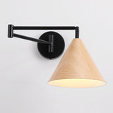 Adjustable Black Cone Metal Swing Arm Wall Sconce Image - 10