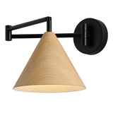 Adjustable Black Cone Metal Swing Arm Wall Sconce Image - 5