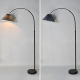 Adjustable Black Cone Shade Arc Modern Floor Lamp Image - 10