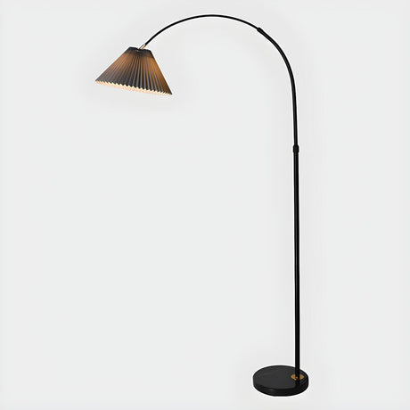 Adjustable Black Cone Shade Arc Modern Floor Lamp Image - 2