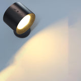 Adjustable Black Cylinder Bedroom LED Wall Sconce Image - 2