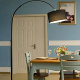 Adjustable Black Drum and Arched Modern Floor Lamp Image - 10