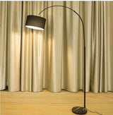 Adjustable Black Drum and Arched Modern Floor Lamp Image - 2