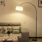 Adjustable Black Drum and Arched Modern Floor Lamp Image - 5