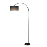 Adjustable Black Drum and Arched Modern Floor Lamp Image - 8