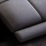 Adjustable Black Faux Leather Wood Frame Sofa with Arms Image - 23