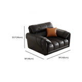 Adjustable Black Faux Leather Wood Frame Sofa with Arms Image - 33