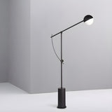 Adjustable Black Globe Modern Balance Floor Lamp Image - 1