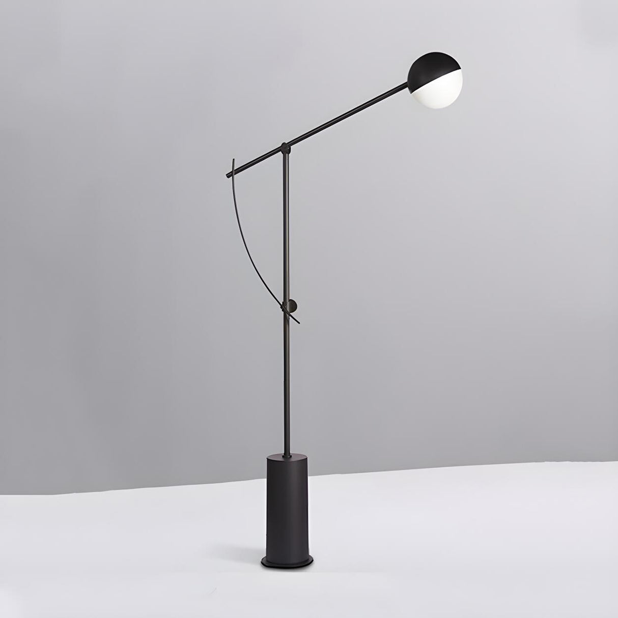 Adjustable Black Globe Modern Balance Floor Lamp Image - 4