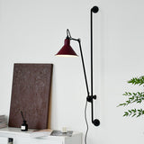 Adjustable Black Industrial Swing Arm Wall Sconce Image - 1