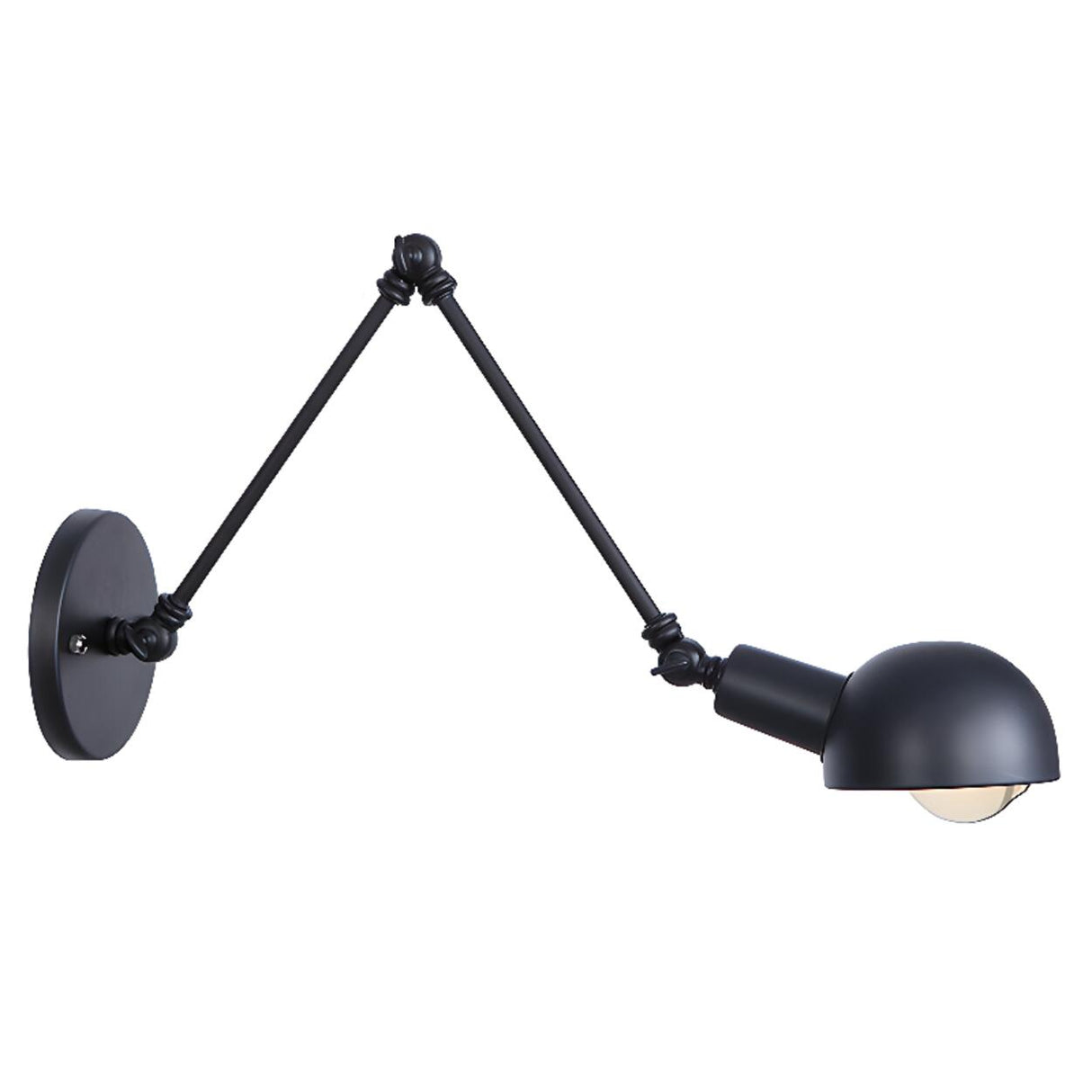 Adjustable Black Metal Swing Arm Wall Sconce Image - 7