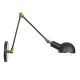 Adjustable Black Metal Swing Arm Wall Sconce Image - 8