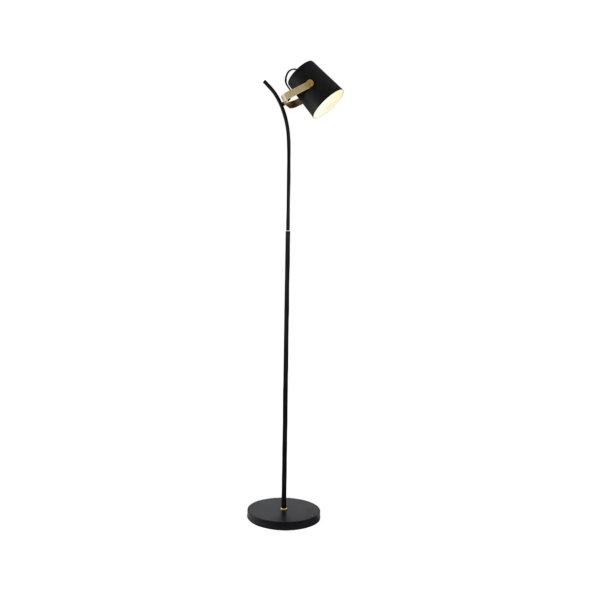 Adjustable Black Modern Cylinder Metallic Floor Lamp Image - 3