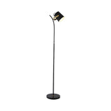 Adjustable Black Modern Cylinder Metallic Floor Lamp Image - 3