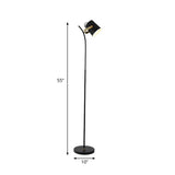 Adjustable Black Modern Cylinder Metallic Floor Lamp Image - 4