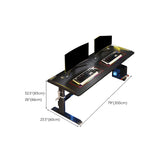 Adjustable Black Rectangle Wood T-Shape Gaming Desk Image - 17